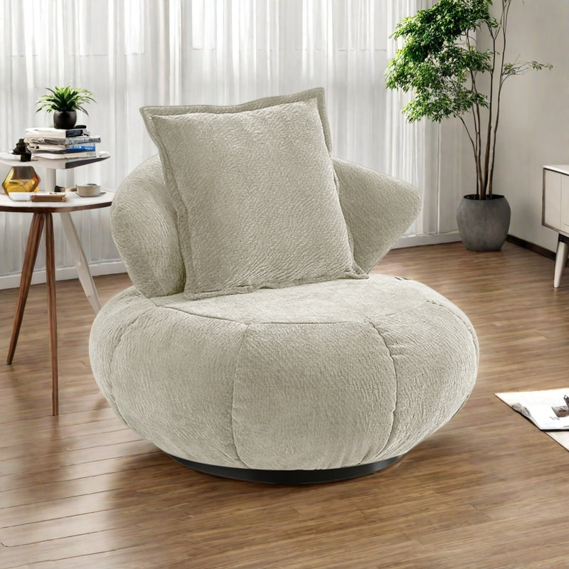 Chaise de loisirs rotative, Blanc cassé