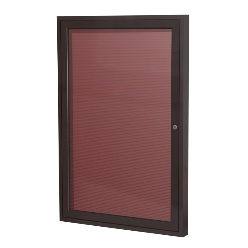 Panneau de lettres fermé à 1 porte avec cadre en aluminium satiné Ghent, Bourgogne, H 36 po x l 24 po x P 2,25 po, Bronze