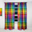 Motif géométrique simple aux couleurs de l'arc-en-ciel. - Rideau simple occultant Mid-Century-791483080