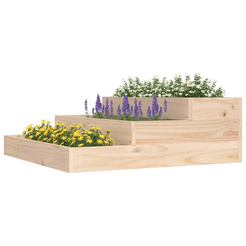 Anneclaar Self-Watering Wood Raised Garden Bed, Oak, 27cm H x 78cm W x 78cm D