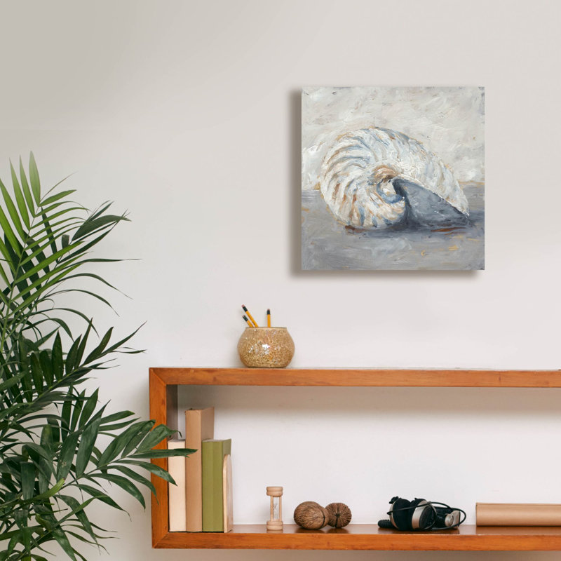 «Blue Shell Study 1» par Ethan Harper, art mural sur toile, H 12 po x l 12 po x P 0,75 po