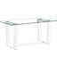 Table rectangulaire chic en verre trempé et blanc, pouvant accueillir de 6 à 8 personnes Table élégante avec structure, convient aux personnes
