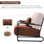 Chaise d'appoint, chaise de lecture rembourrée, chaise d'invité avec accoudoirs en bois-1624587616