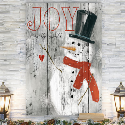 « joy to the world bonhomme de neige-gallery » par parvez taj,, impression sur toile tendue 1 pièce