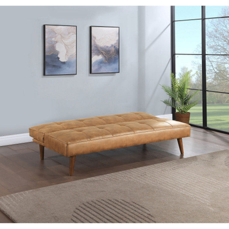 Saddle Upholstered Convertible Sofa Bed, Brown