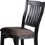Chaise haute gris foncé Enticing, assise en tissu, base en bois, siège moderne de H 24 po x H 17,48 po