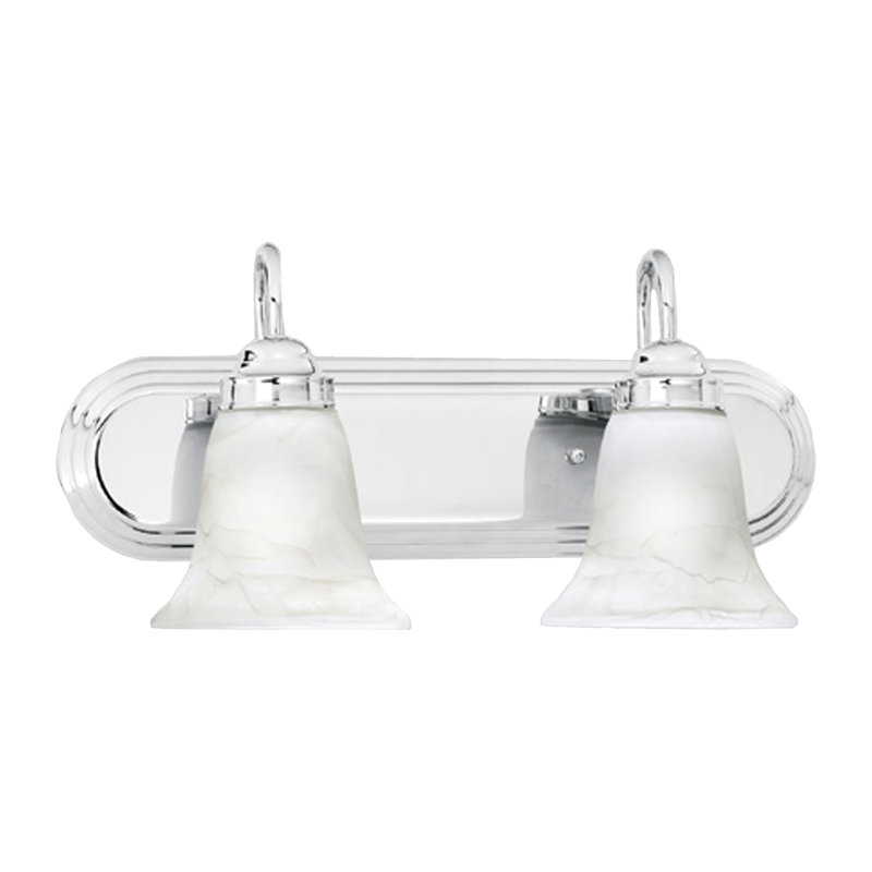 Éclairage pour meuble-lavabo à 2 lumières de 18 po de largeur Homestead - Chrome, 9" H x 18" W x 7.5" D, Chrome