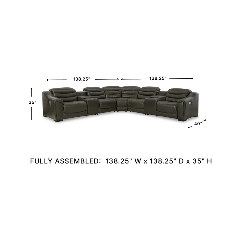 Melynn Upholstered Power Reclining Curved Sectional Symmetrical