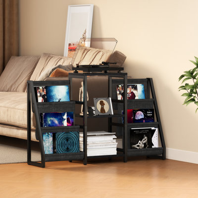 Record Player Stand with Vinyl Storage, Record Player Table with Vinyl Record Storage Up to 280 Albums, Turnta ble Stand with Record Holder Display Sh by 17 Stories