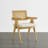 Upholstered Dining Chair with Woven Rattan Back-1784267718