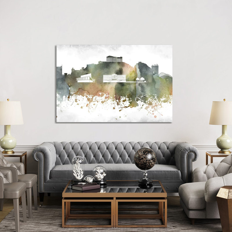 Athens Skyline by WallDecorAddict - Wrapped Canvas Print, 152.5 cm H x 101.5 cm W