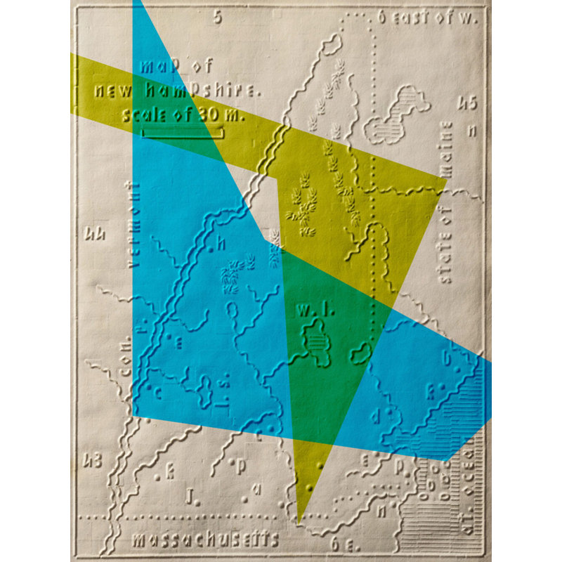 Printemps 2019, carte graphique 3 encadrée sur papier par The Studio Print, H 25 po x l 20 po