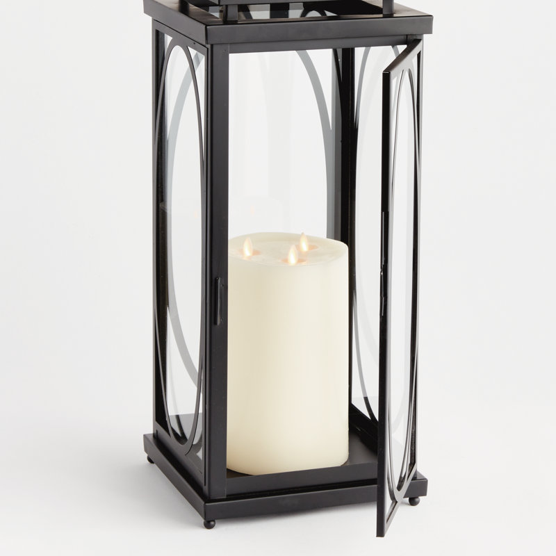 Jace Lantern, 23" H x 10" W x 10" D, Black