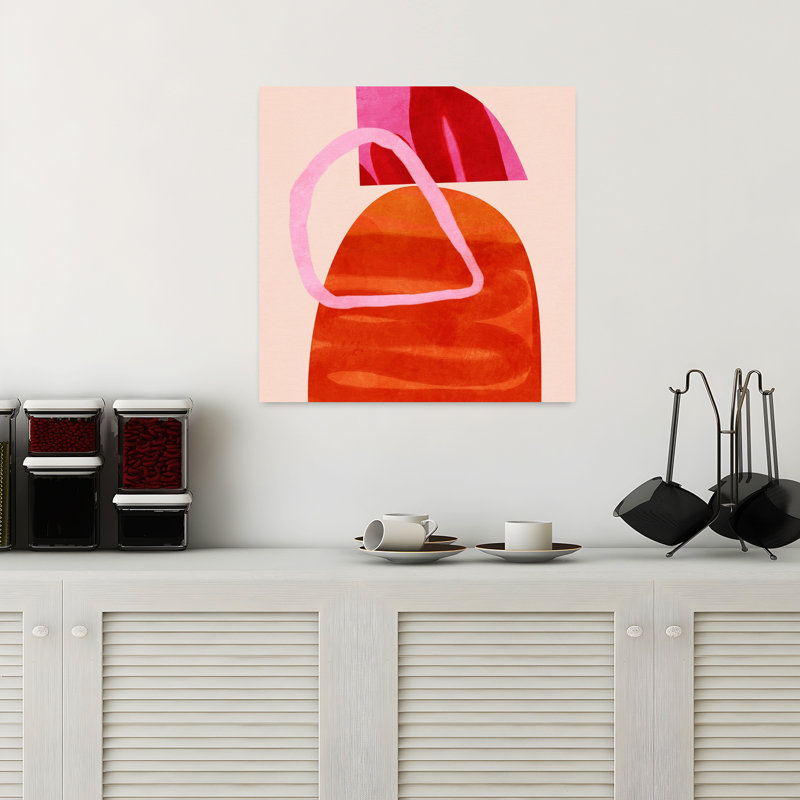 Art contemporain abstrait coloré, H 18 po x l 18 po