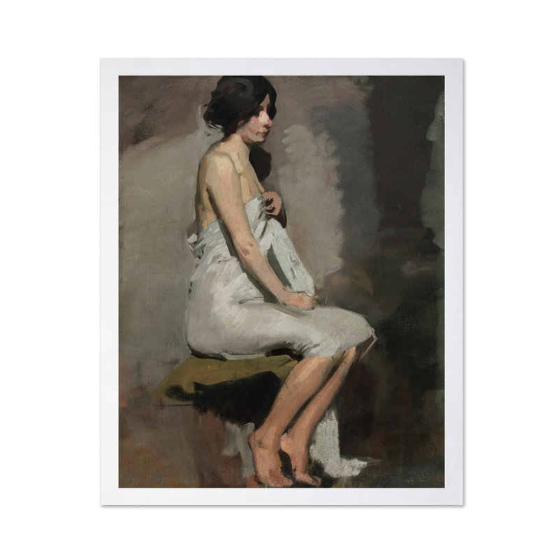 Étude d'une femme assise, Poster, White Framed, 16"H x 20"W