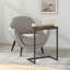 Table de bout en forme de C, table d'appoint rustique brun, peu encombrante, structure en métal, design rétro pour le salon, chevet, canapé