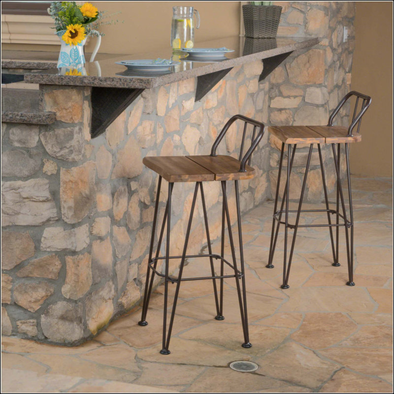 Tabouret industriel en bois et en métal