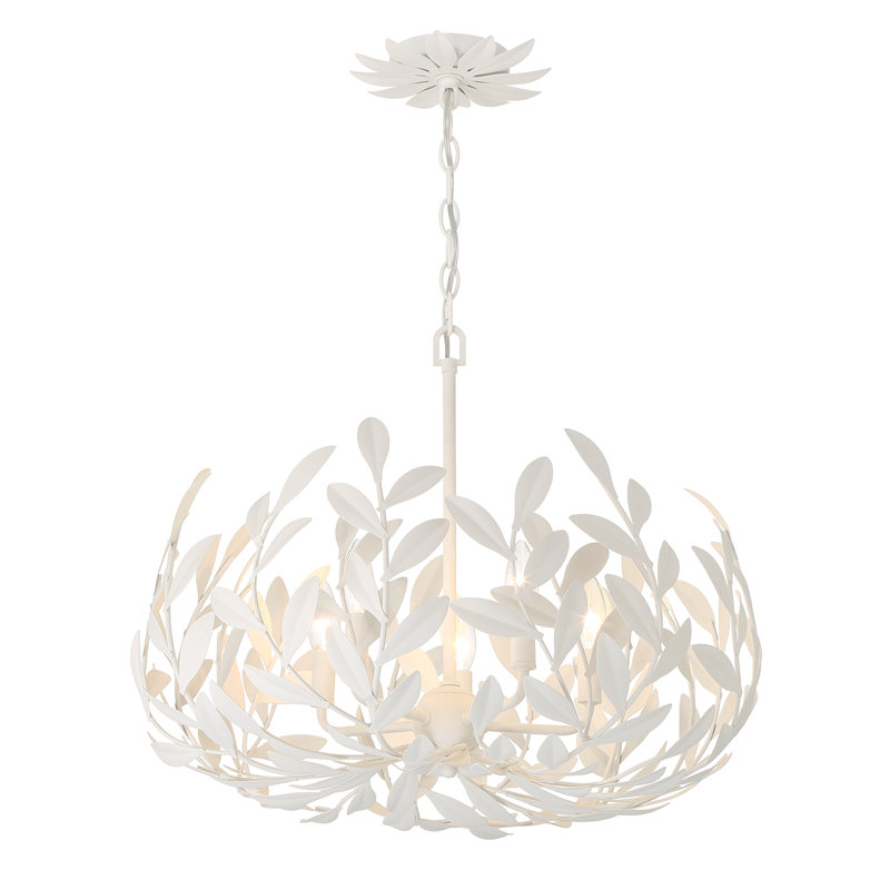 Lustre blanc mat 5 lumières Aumiller, Blanc mat