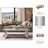 Modern Glam Gold Marble Top Console Table-408897445