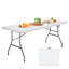 Table de camping pliante portative blanche avec poignée de transport-2091764117