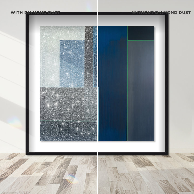 Desert Stillness II Shadowbox Abstract Print by Oliver Gal, Black Frame, 12 x 12, 13.5"H x 13.5"W, Black Frame