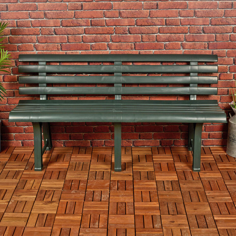 Plastic Garden Bench, Green