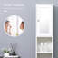 Grande armoire de rangement pour salle de bain avec miroir, armoire autoportante en bois avec tablettes réglables Kleankin