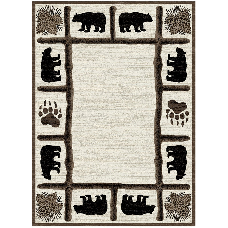 Tapis en polypropylène noir / gris Enoc, Rectangle 5 pi 3 po x 7 pi 3 po