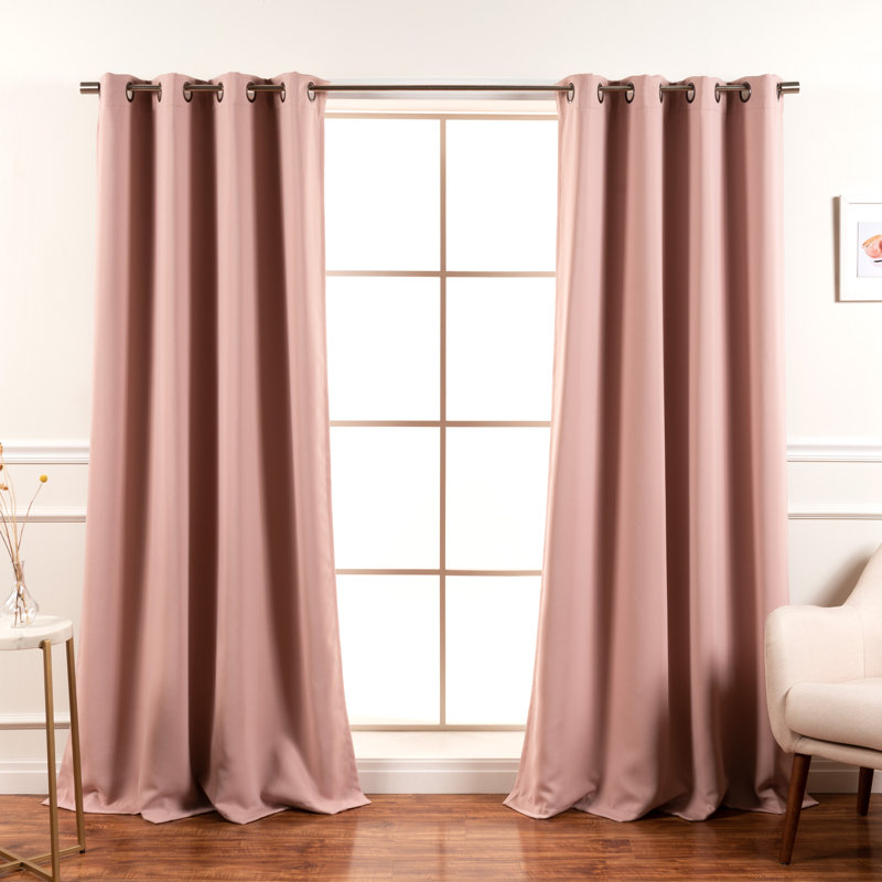 Paire de rideaux occultant Aubreey, Rose poudreux, L 52 po x L 96 po
