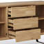 Buffet industriel moderne à 3 portes en bois d'acacia massif l 60 po avec tablettes réglables et base en métal Lowry-1547601465