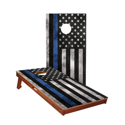 Thin Blue Line Star Cornhole Boards