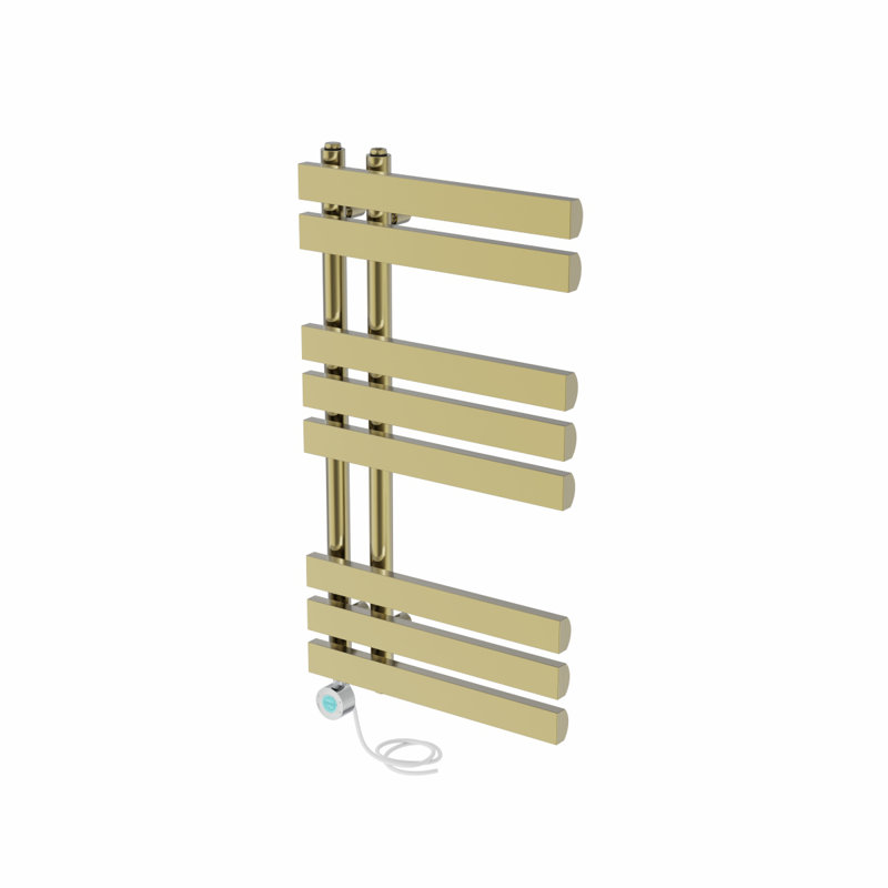 Cardia Designer Towel Rail Heated Towel Rails, 80cm H x 45cm W x 7.35cm D, Brushed Brass
