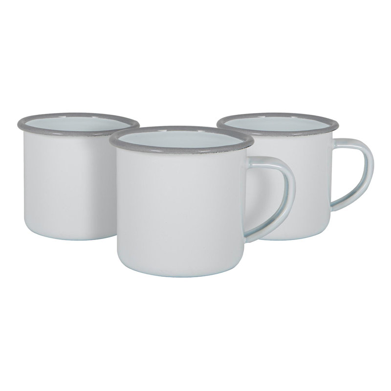 Enamelware Espresso Cup, White/Grey, 12