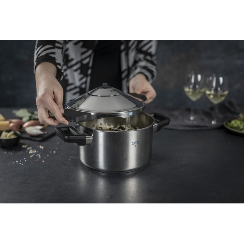 Kuhn Rikon Duromatic Inox Stainless Steel Pressure Cooker for All Hobs, Side Grips, 5.15 qt.