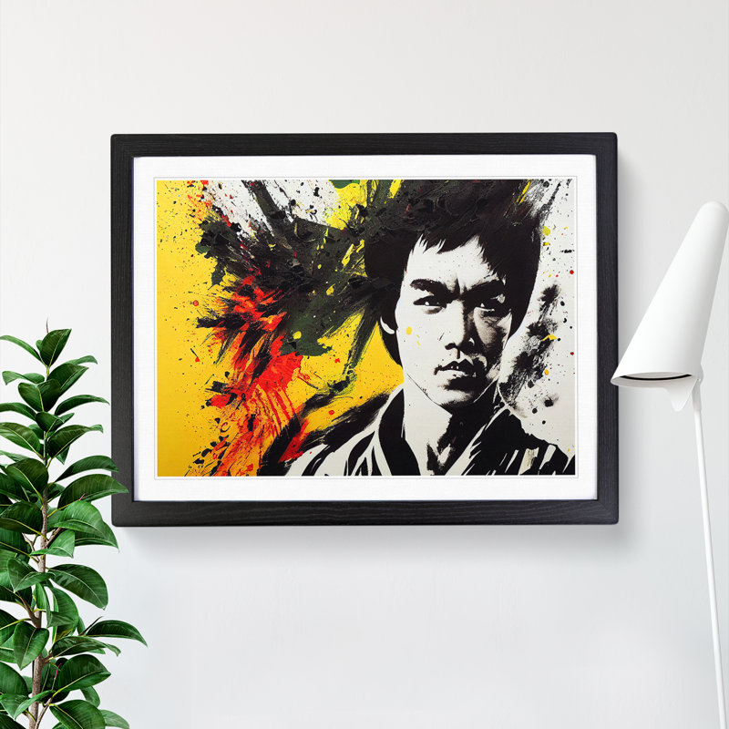 Bruce Lee Splash Vol.1 Abstract - Single Picture Frame Print, 34cm H x 46cm W x 2cm D, Black Framed