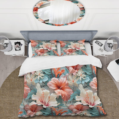 Paradise Mirage Tropical Pattern Floral Duvet Cover