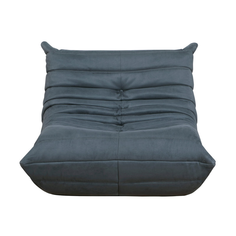 Mobilier de luxe en microfibre, détail plissé, élégant fauteuil d'appoint de salon, Charcoal