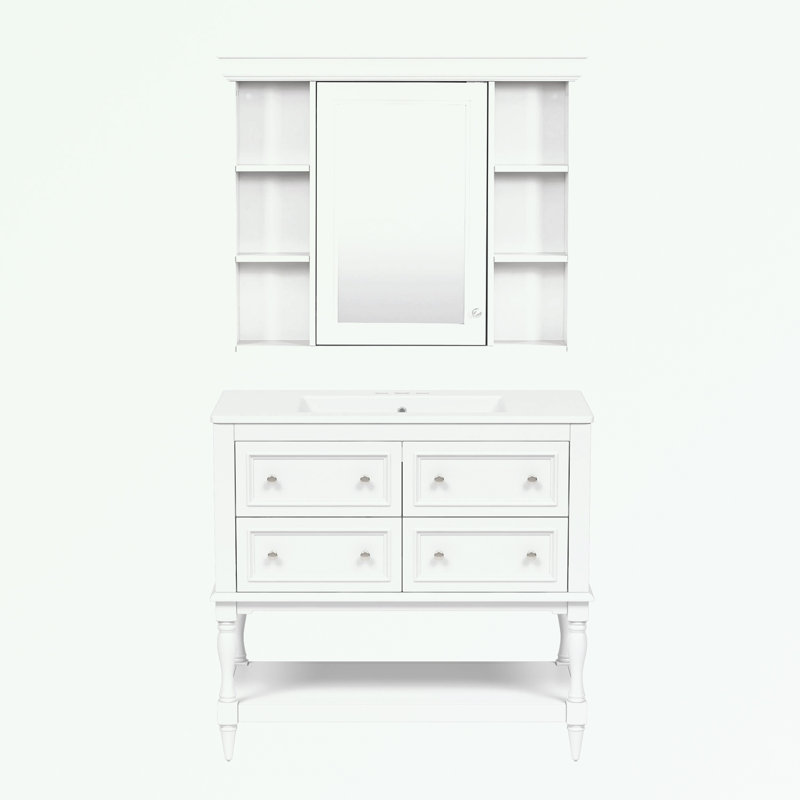 Armoire de salle de bain Tham, Blanc