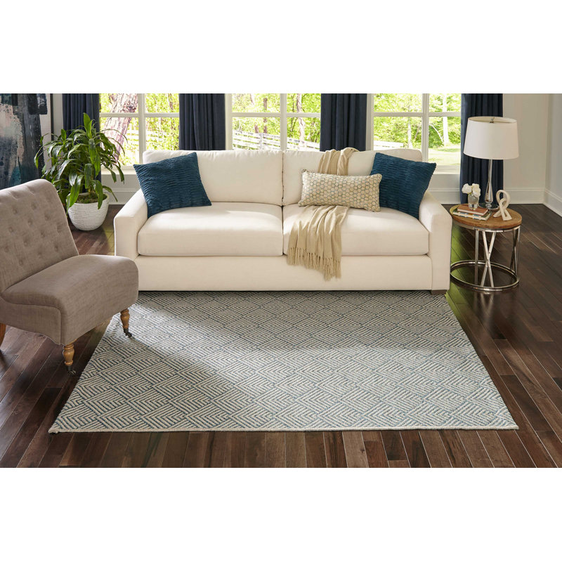 Tapis bleu Rosalia, Rectangle 6 pi 7 po x 9 pi 6 po