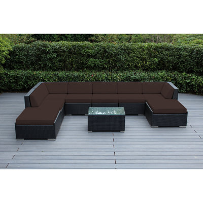 Etude Wicker 8 - Person Seating Group with Cushions - No Assembly