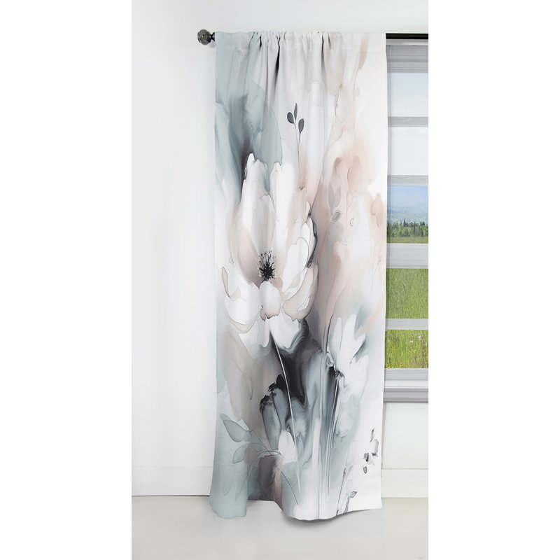 Guntars - Rideau à motif floral - Rideau occultant à motif floral - 1 panneau, L 52 po x L 63 po