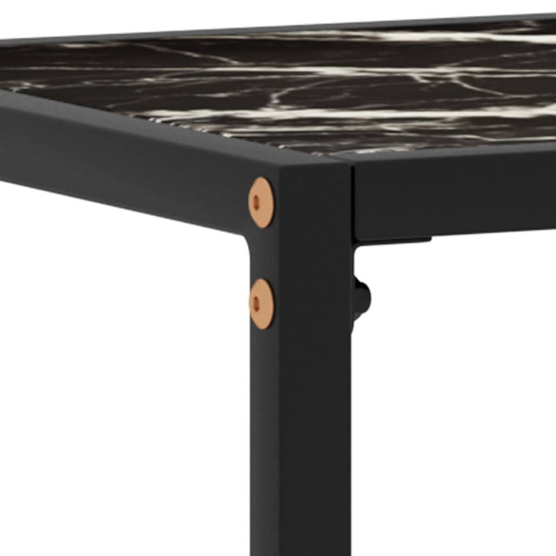 Console en verre trempé, H 29,53 po x l 31,5 po x P 13,78 po, Black/White, Without Feet