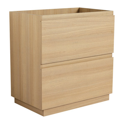 30" Bathroom Vanity Without Sink, Modern Undermount Cabinet In Oak, Double Drawer, Freestanding, Engineering Wood, Stylish Design - Drawer Sink For Freestanding Oak Look Engineered Wood