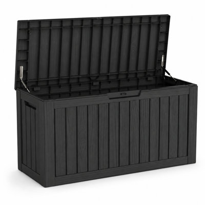 100 Gal Weatherproof Deck Box – Lockable Waterproof Resin Storage Box With Seat