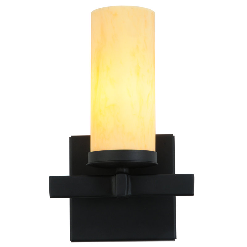 Tawnyrock Idalight Cylinder Blackwash 1-Light Dimmable Sconce
