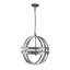 Lustre galvanisé à 4 lumières de style moderne, ampoule suspendue non incluse