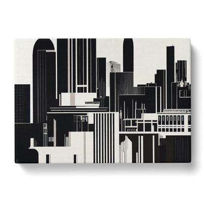 Deco City Skyline - Wrapped Canvas