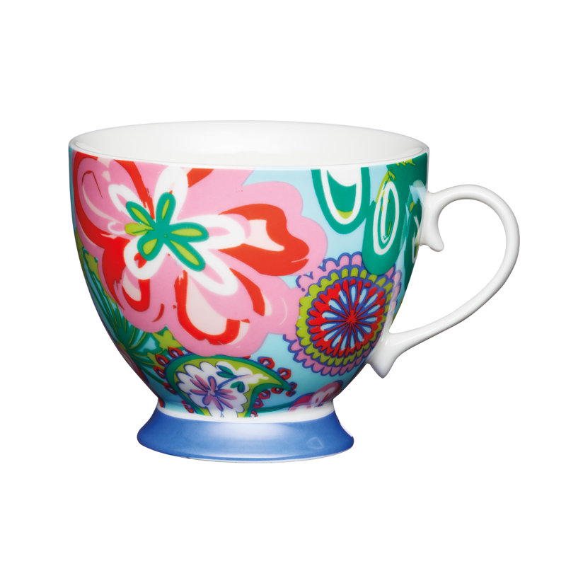 Bright Floral Bone China Mug