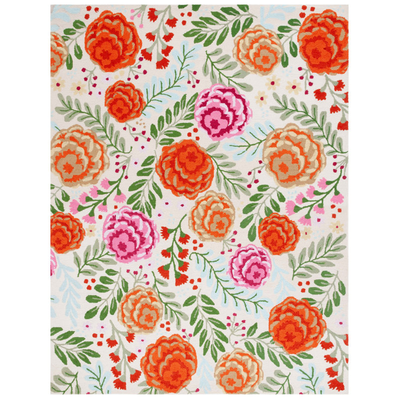 Easy Care Hand Tufted Performance Floral Rug, Rectangle 8' x 10'