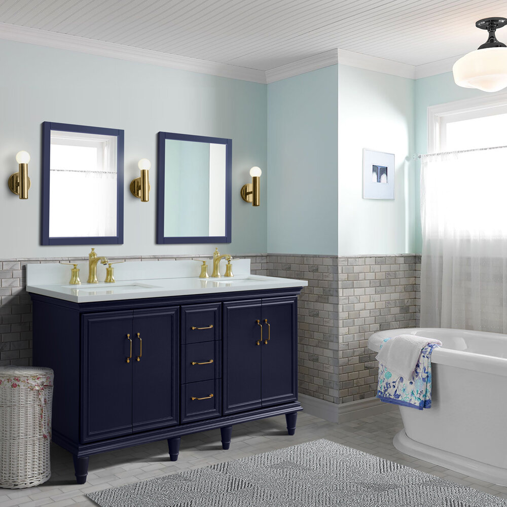 Breakwater Bay Laurel Hill 61'' Double Bathroom Vanity with Granite Top ...